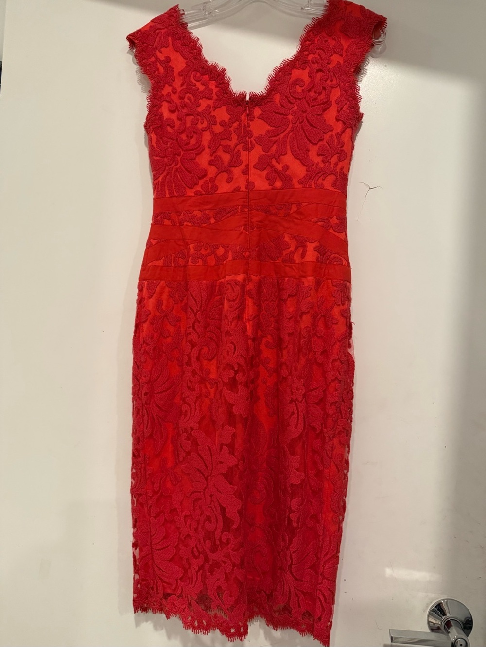 Tadashi Shoji Womens Sleeveless Floral Lace Sheath Dress Size 8 - Picture 4 of 6